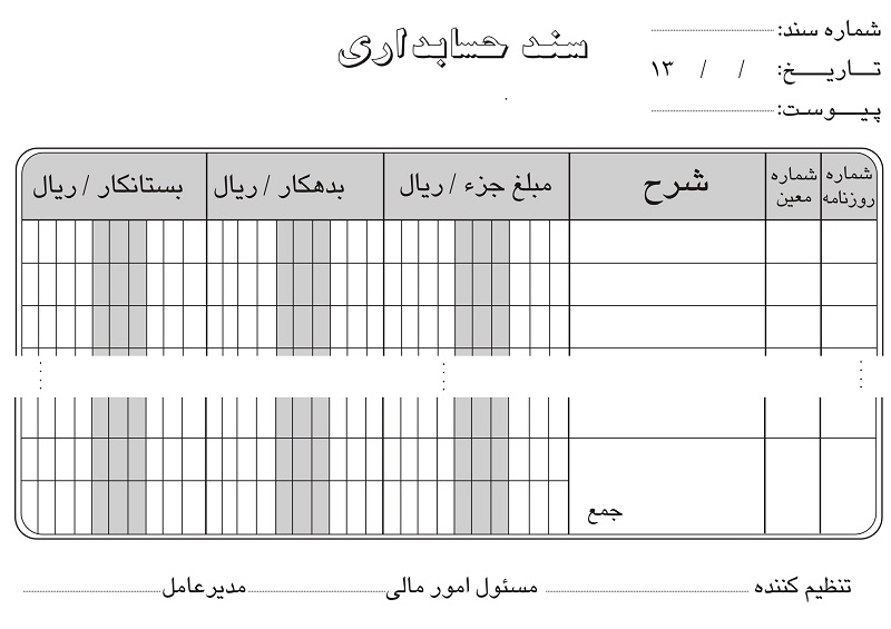 سند حسابداری